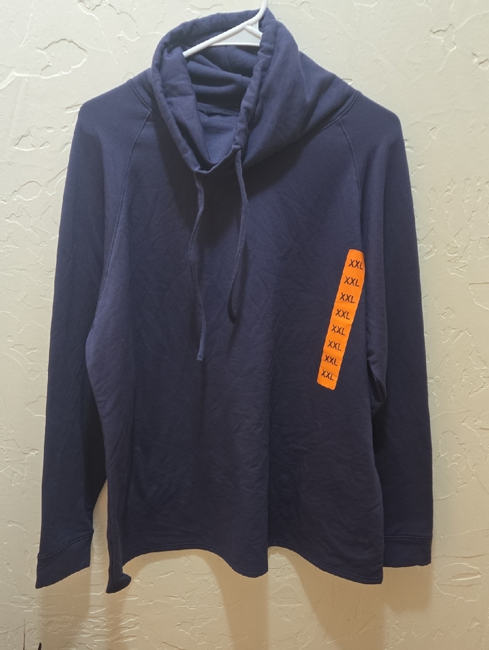 32 Degrees Navy Cowl Neck Pullover with Orange Accent